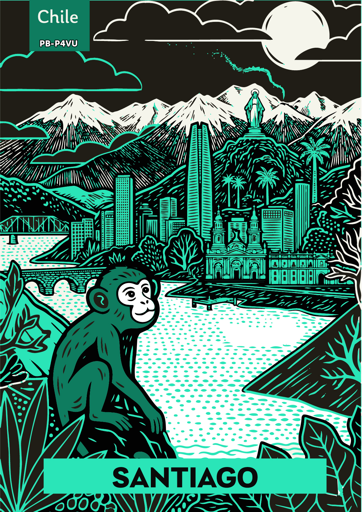 PB-P4VU | Estampilla Santiago
